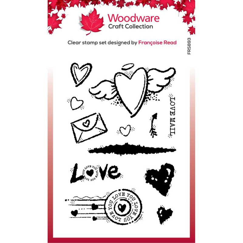 Woodware Craft Clear Stamp LOVE MAIL Scrapbooking