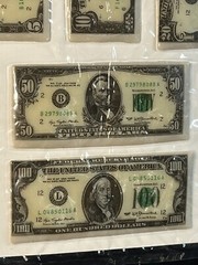 Vtg 80’s Puffy Stickers Play Money Dollar Bills Old Cash Design NEW Presidents