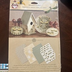 Craft Decoupage ,Decal And Rub On Transfer Anna Griffin Bees Flowers Butterfly
