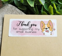 Thank you sticker labels Doggie Love ( 1×2 5/8 «) thank you labels