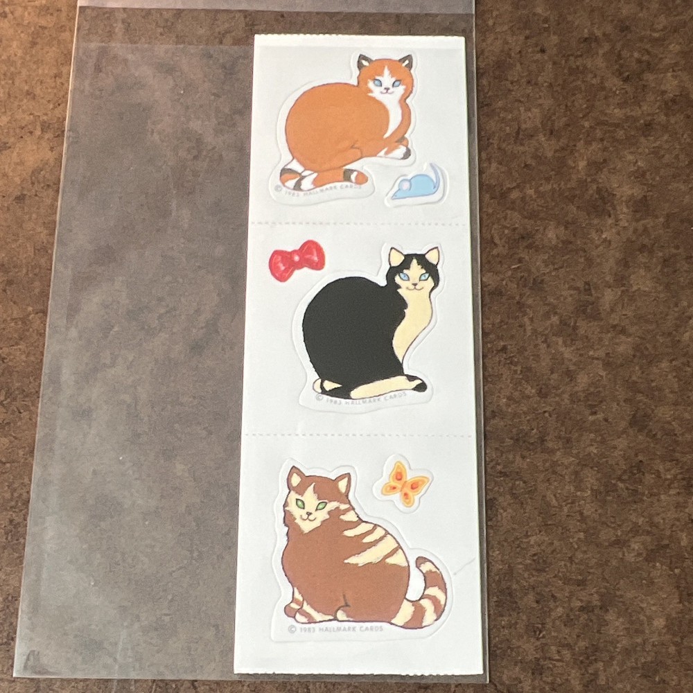 Vintage 1983, Hallmark Cats & Kittens Scrapbooking Stickers/Decals, Multicolor
