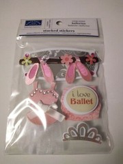 Craft Stickers KF 3D Ballerina I Love Ballet Slippers Tutu Flowers Tiara Crown