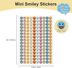 Happy Smiley Face Stickers for Reward – 10050 PCS 10-Colors Small Smiling Sticke