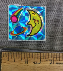 Vintage 1980s Half Moon, Planet and Comet Prism Stickers