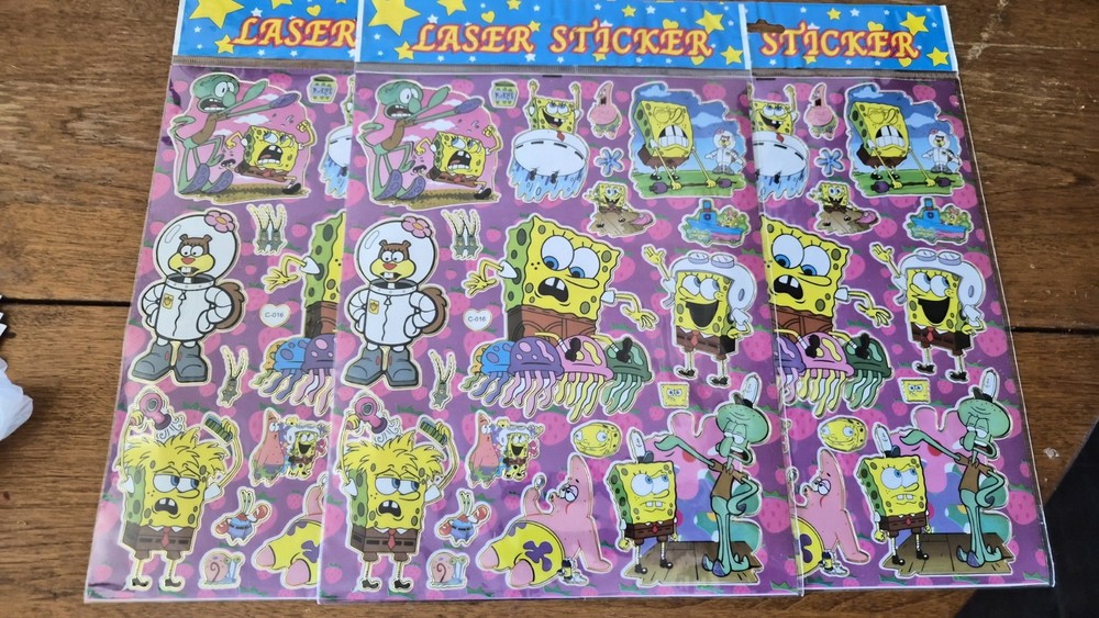 vintage laser stickers SpongeBob SquarePants bundle y2k Rare