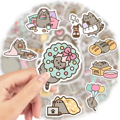 50pcs Cute Kawaii Chubby Cat Stickers Waterproof Decals for Kids DIY Gift