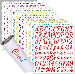 Alphabet Stickers 12Sheets Self Adhesive Vinyl Letter Number Stickers Decals DIY