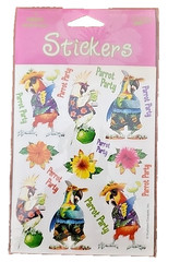 VTG Sealed Creative Expressions Funky Parrot Party Sticker Pack – 4 sheets