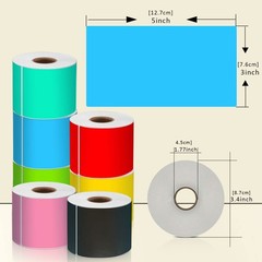 3″ x 5″ Rectangle Adhesive Color Code Stickers,250 per Dispenser Box Roll Squ
