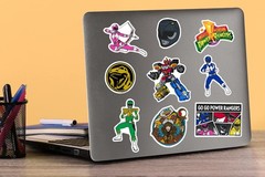 POWER RANGERS MIGHTY MORPHIN VARIETY DIE CUT VINYL 50 CT STICKER PACK