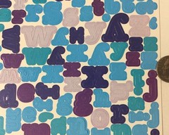 WINTER ALPHABET Sticker(6″x 9.5″) Forever In Time•Letter•Lower-Case •Blue•Purple