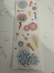 Cloud 9 Design Clear Multi-Color Glitter Fireworks Stickers 21PC Scrapbooking