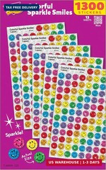 Colorful Sparkle Smiles Stickers Value Pack (1300 Stickers)