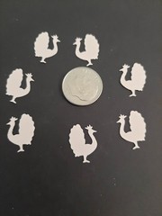 40 small turkeys thanksgiving .5 inch punchie cutouts scrapbooking
