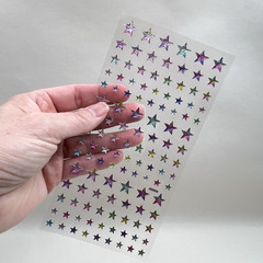 Pastel Rainbow Epoxy Glitter Star Dimensional Stickers Scrapbooking Cardmaking