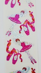 HAMBLY STUDIOS PRISMATIC GLITTER STICKERS BALLERINA BALLET SHOES VINTAGE RARE