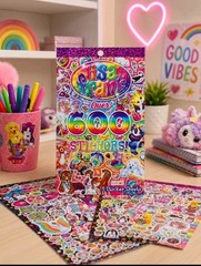 Lisa Frank Over 600 Stickers Book Rainbow Unicorn Panda Leopard NEW