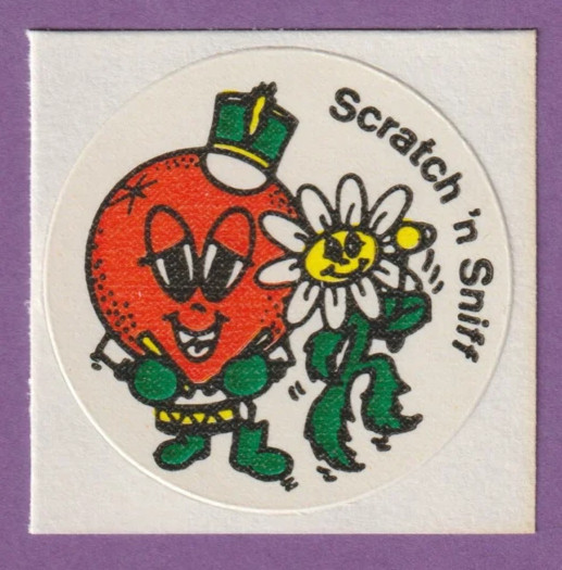 Vintage 3M MURPLE Scratch & Sniff Sticker ORANGE