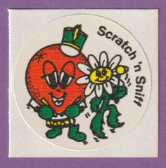 Vintage 3M MURPLE Scratch & Sniff Sticker ORANGE
