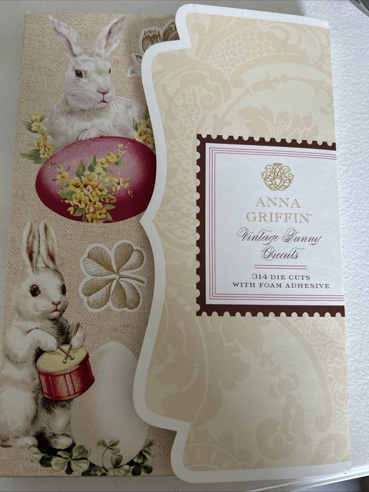 Anna Griffin VINTAGE BUNNY DIECUTS 314 Die Cuts with Foam Adhesive AG708 Easter