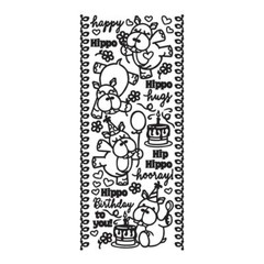 Scrapbooking Crafts Stickers Dazzles Black Birthday Hippos Cake Balloon Happy