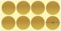 200 Pcs 2 Inch Embossing Stickers Gold Metallic Seals Certificate Sealing Labels