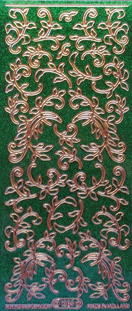Sparkle Glitter Shimmer Leaf Flourish PEEL OFF STICKERS Borders Corners