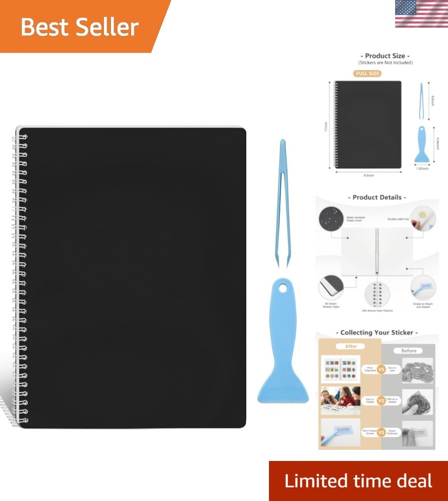 Large Reusable Sticker Book Collecting Album 8.5×11 Inch Sticker Collection S…