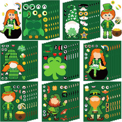 St.Patrick’s Day Stickers for Kids, 48pc Shamrock & Face Stickers, DIY Crafts fo