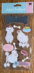 RARE Jolees POODLE Dog Food Pet Bone Toys Stick Collar Bed 3D Scrapbook Stickers