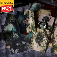 80 Sheets Gothic Scrapbook Paper for Scrapbook Kit, Vintage Ephemera for Junk Jo