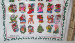 24 CHRISTMAS VINYL STICK ONS Vintage 1980’s Puffy Stickers Bradford Novelty MX0