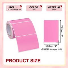 250 Per Roll 2×3″ Rectangle Inventory Color Coding Labels Pink 1 Roll