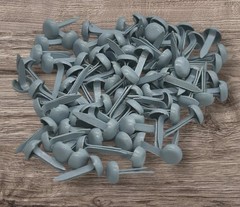 Lot Of 205 Mini Colored Brads Decorative Scrapbooking Gray Metallic Green & Blue