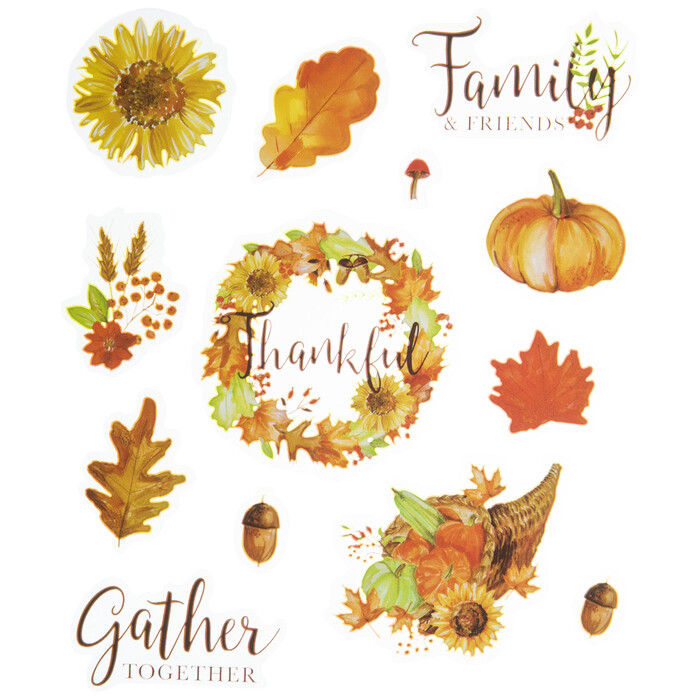 THE PAPER STUDIO Stickabilities THANKSGIVING AUTUMNAL Stickers – 26 pcs