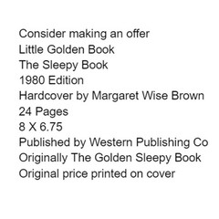 Little Golden Book The Sleepy Junk Journal Book Hardcover Margaret Wise Brown 81