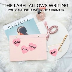 1500 Labels Pink Heart Stickers 1 inch Heart Coding Shape Paper Labels for Va…