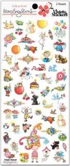 Mary Engelbreit Stickers 2 Sheets Whimsical Mini Icons Treats Balloons Birds