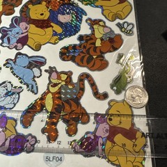 Winnie The Pooh Holographic Stickers 1 Sheet (9-3/4 x 8 inches) Brand New-Disney