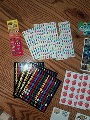 Vintage Retro Sticker Large Variety Lot Partially Used As Shown Scrapbooking