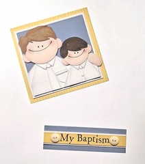 Pebbles Inc. Baptism Boy Brunette Cardstock Sticker Preacher Brown Hair
