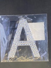 Bling Gemstone Stickers 5″ MONOGRAM ABC 7pc Lot Rhinestone Adhesive Scrapbooking