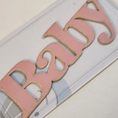 NEW Lot 2 Pkg Lil Davis Vintage Wood Words BABY Girl Pink Sweet Precious Cutie-G