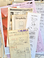 Vintage Sewing Ephemera Junk Journal Kit Pattern Papers Lace Notions Craft Lot