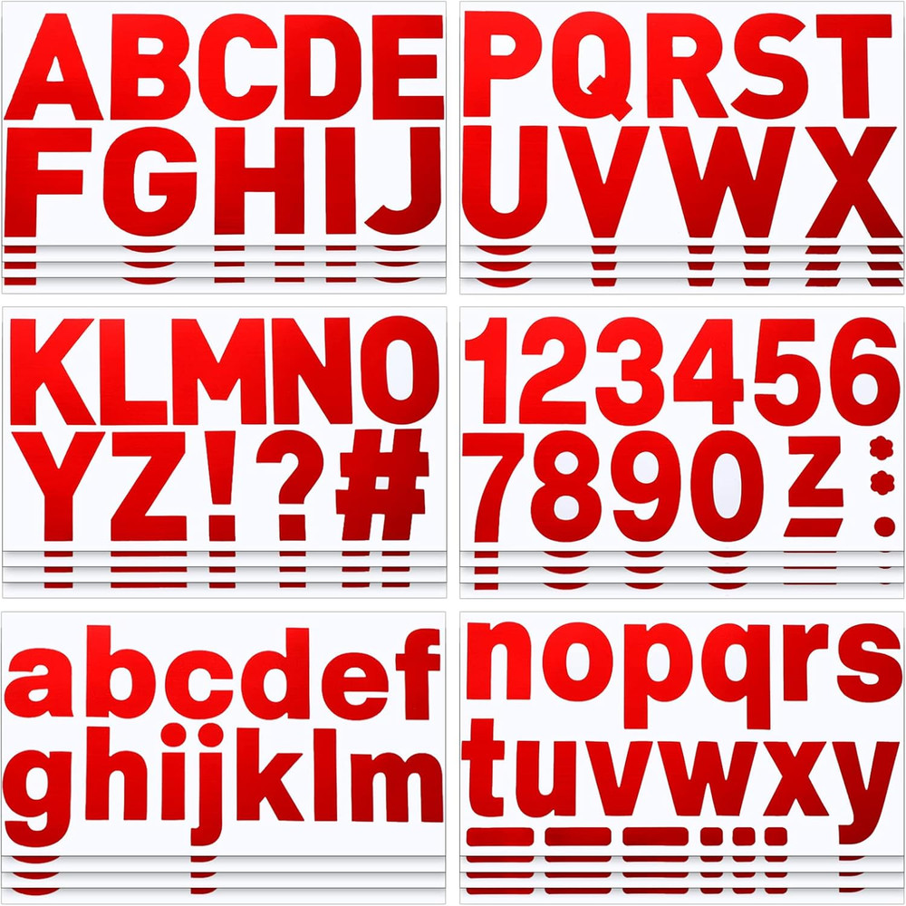 232 Pieces 24 Sheets Red Letter Stickers Large Bulletin Board Letters for Classr