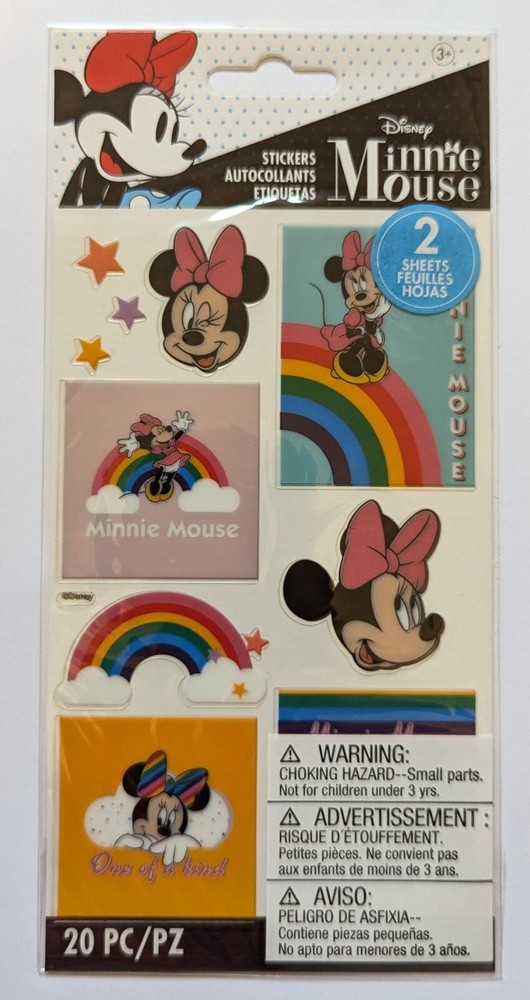 Disney Minnie Mouse Rainbow Flat Scrapbooking Stickers By EK Success
