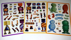 AGC Vintage Make A Monster or Robot x3 Sticker Sheets Maxi Activity