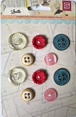 Basic Gray Lucille collection – Vintage Buttons with Sewing Theme – NEW