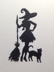 Witches 3 Designs 6 Pcs Black Die Cut Embellishments 3-1/4″ x 2-1/4″