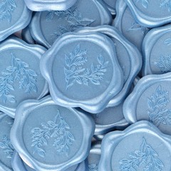 100Pcs Eucalyptus Wax Seal stickers Blue Self Adhesive Envelope Seal Stickers